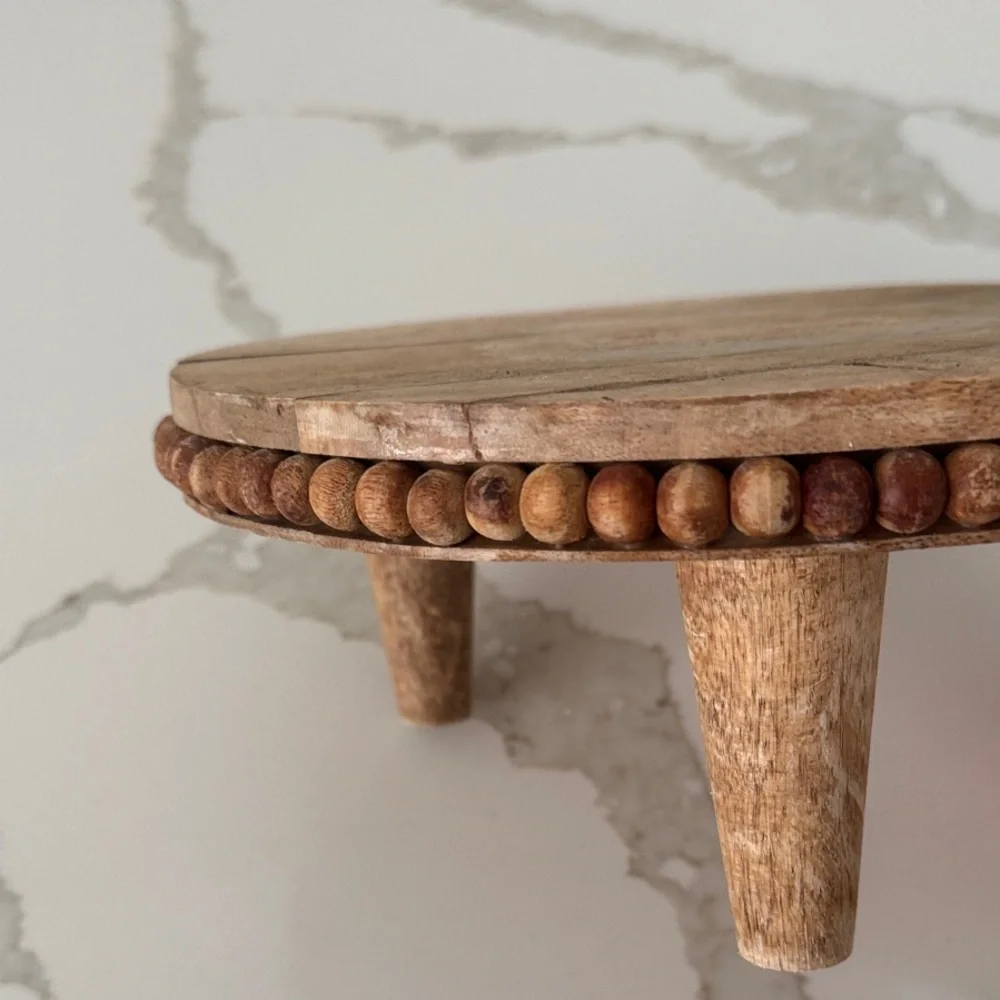 NWT - Wooden Stand with Beaded Edge - Marshalls - Home Decor - HomeGoods - Picture 1 of 5